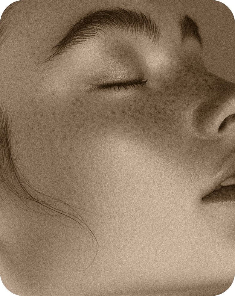 Editorial portrait, natural skin